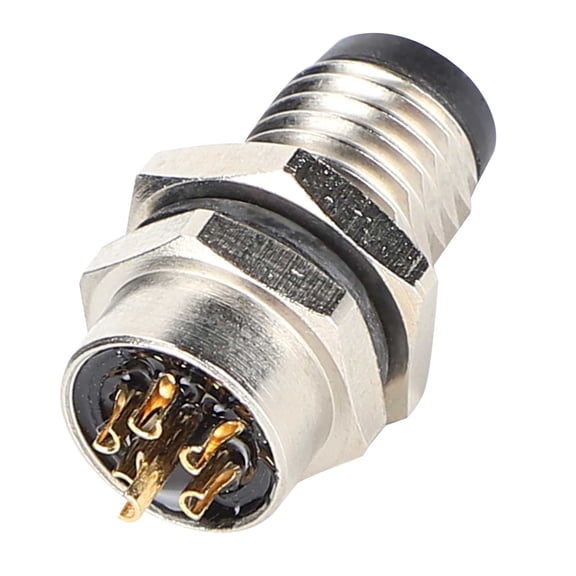 YAHHU M8 Aviation 6Pin Plug Connector IP67 Waterproof Brass Nickel Plated Shell Female Socket Circular Panel Connector AWG22 For Industrial Electronics (2.76 inches / 7.00 cm)