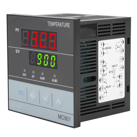 YAHHU MC901 Digital PID Temperature Controller, Universal Input K Type PT100 Sensor, Relay SSR Output, 85-265V [cite: 2, 6, 12]