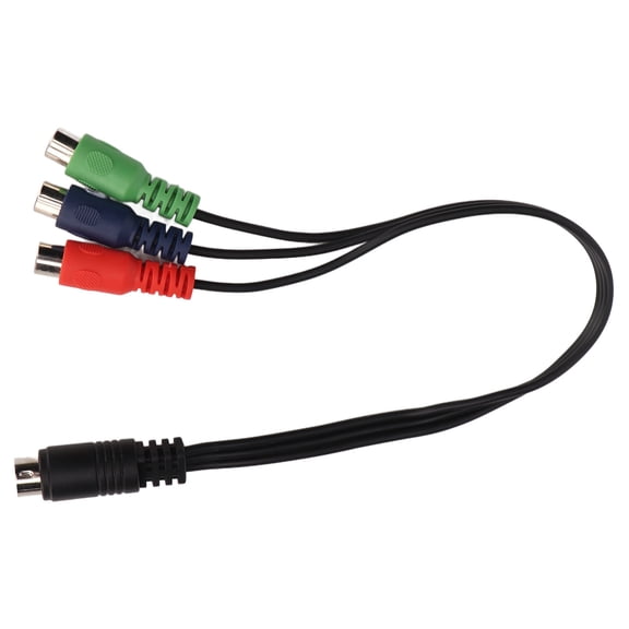 YAHHU MINI DIN 9 Pin Male to 3 RCA Female RGB Video Adapter Cable, 11.8 inches / 30 cm Audio Video Cord for Electronics, TV, Display Components, High Performance