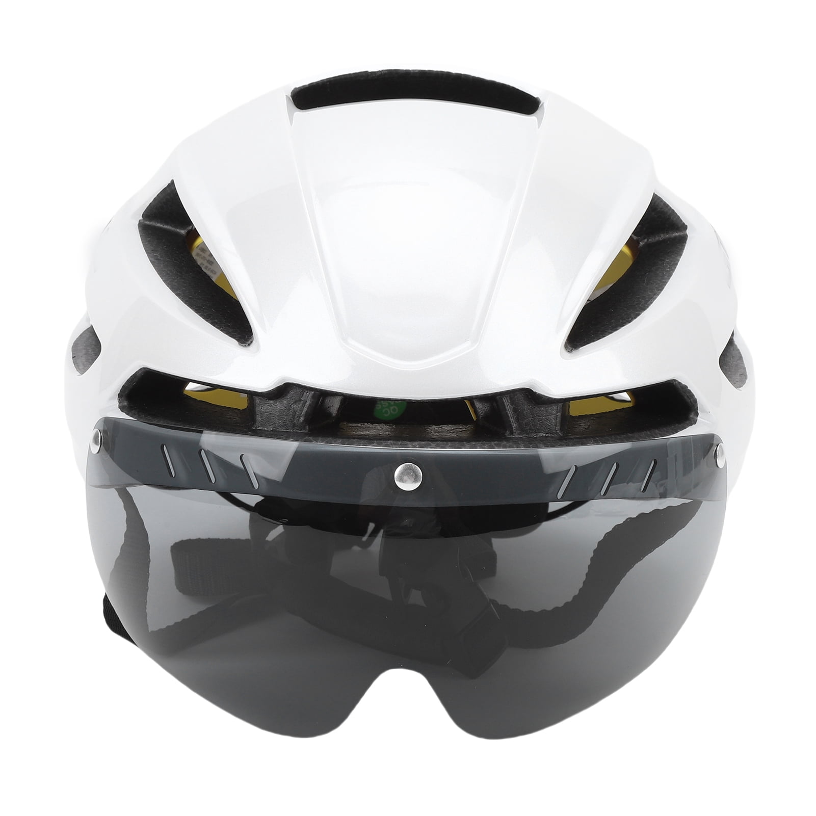YAHHU MIPS Technology Adult Cycling Bike Helmet with Rechargeable LED Light and Magnetic Goggles for Mountain Road Bicycle Riding White Large Size (11.8 inches / 30 cm)