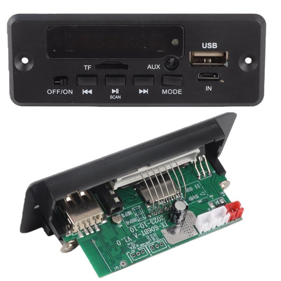 YAHHU MP3 Bluetooth Decoder Board Digital Display Amplifier Player Module 2x3W Black Car Audio Stereo Receiver with Remote Control Support USB TF FM Radio Universal Audio Accessory 7.08 in / 18 cm