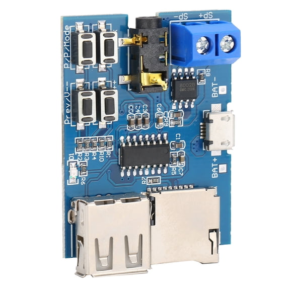 YAHHU MP3 Decoding Module Lossless Power Amplifier Audio Receiving Decoder Board 3.7-5.5V with TF Card U Disk Playback Support, Compact PCB Design (2.36 x 1.57 x 0.39 inches / 6 x 4 x 1 cm)