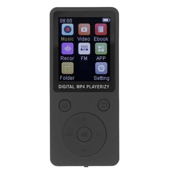 YAHHU MP3 Player 1.8 Inch Color Screen HiFi Sound Portable Music Player Supports Picture Video E-Book Recording Up to 128GB Memory Card Bluetooth 5.0 Ultra Slim Design Audio Device Black