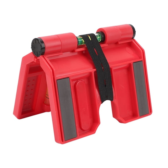 YAHHU Magnetic Post Level Professional High Accuracy 3 Vials Folding Level Tool with Elastic Loop for Posts Pipes Railings Signs Red 5.12 in / 13 cm