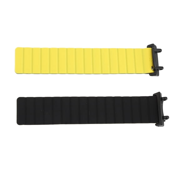 YAHHU Magnetic Silicone Watch Band for T Rex 3 Quick Release Sweat Resistant Sports Watch Wrist Strap, Black Yellow (8.7 inches / 22.1 cm)