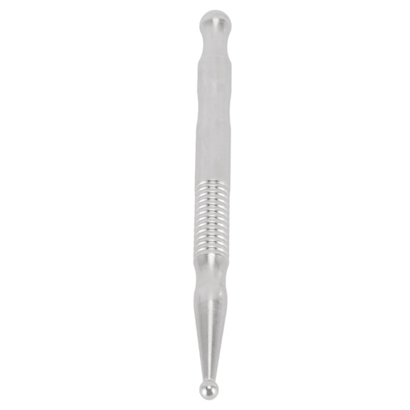 YAHHU Manual Acupressure Pen, Stainless Steel Deep Tissue Massage Guasha Reflexology Pressing Point Massager for Hands and Feet, Pain Relief Therapy Tool, Silver, 5.5 inches / 14 cm