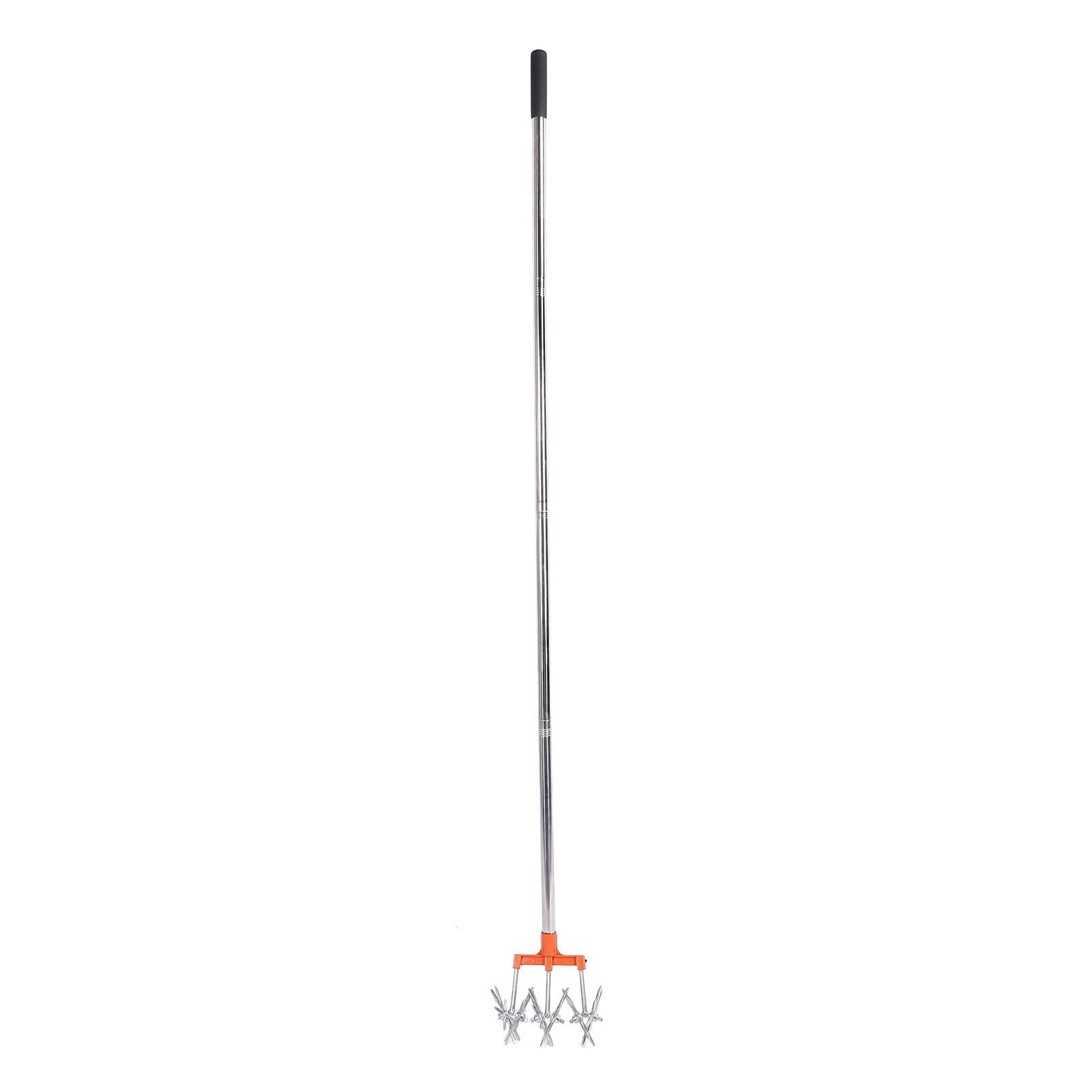 YAHHU Manual Rotary Cultivator – Stainless Steel Teeth, Adjustable Handle, 3 Interchangeable Impellers, Ergonomic Grip