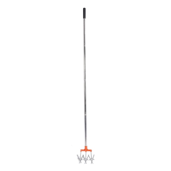 YAHHU Manual Rotary Cultivator Stainless Steel Teeth, Adjustable Handle, 3 Interchangeable Impellers, Ergonomic Grip