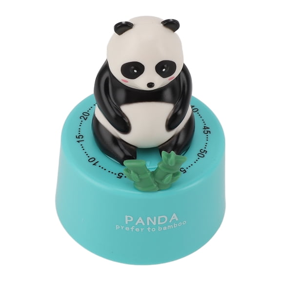 YAHHU Mechanical Kitchen Timer Cute Animal Shape Magnetic Base Loud Alarm 60 Minutes Kitchen Countdown Cooking Timer Panda with Blue Base 3.54 inches / 9 cm