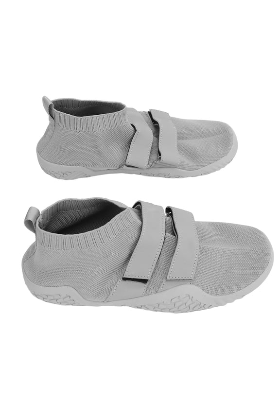 Men's Barefoot Shoes Minimalist Cross-Training Sneakers for Weightlifting Squatting Shock Absorption Zero Drop Wide Toe Box Gym Workout Deadlift Footwear - Gray Size 10