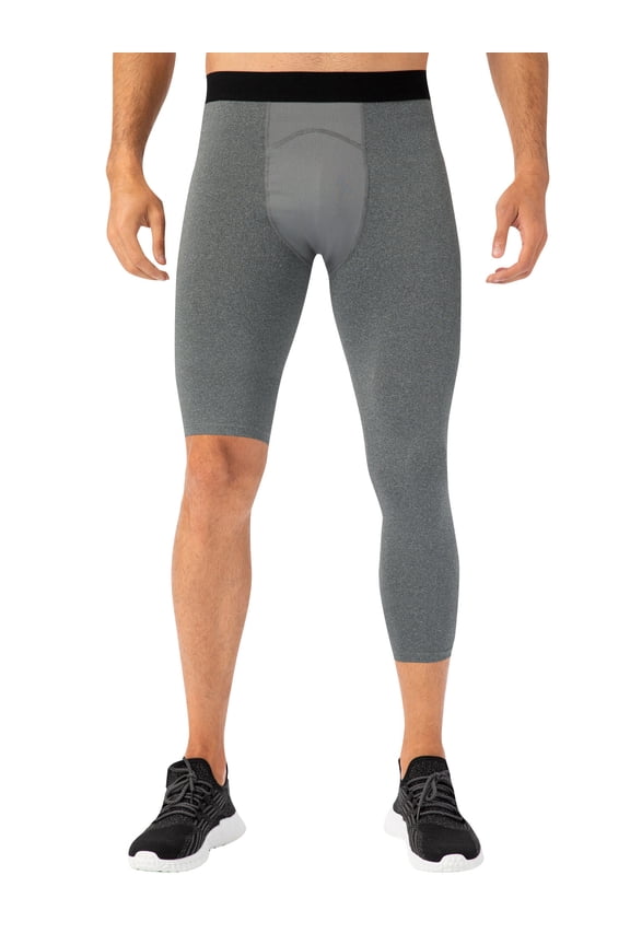 Men's One Leg Leggings for Basketball Breathable Fitness Training Single Leg Tights Athletic Sports Asymmetric Compression Pants Heather Gray Size M Activewear Base Layer Bottoms