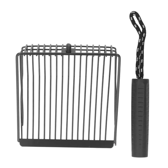 YAHHU Metal Cat Litter Scoop Removable Handle Fast Filtration Sifting Litter Box Shovel Heavy Duty Poop Scooper For Deep Cleaning Kittens Pets Animals Supplies Black 7.48 inches / 19 cm