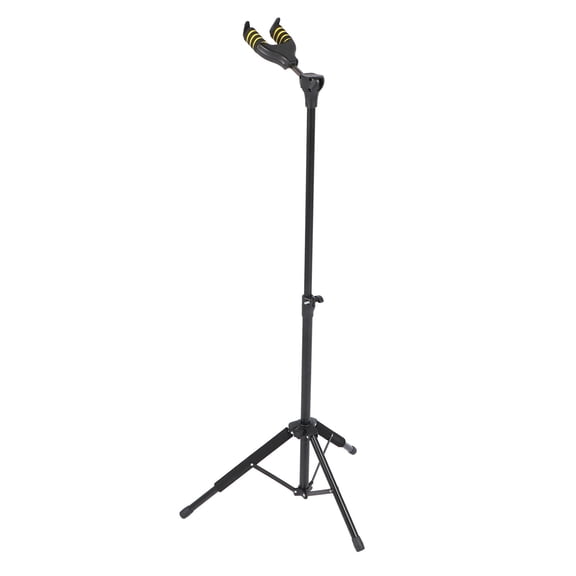 YAHHU Metal Guitar Stand Gravity Self Locking Strong Load Bearing Floor Support for Acoustic, Electric, Classical Guitars, Bass, and Ukulele, Black Accessory