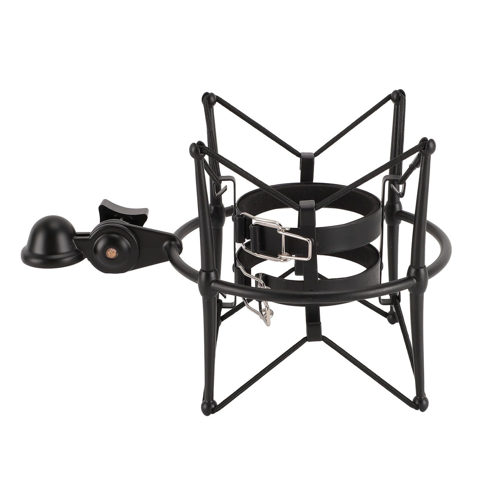 YAHHU Metal Microphones Shock Mount 60MM Anti-Vibration High Isolation Mic Clip Holder for Studio Recording Broadcasting Black Zinc Alloy Mic Stand Accessory