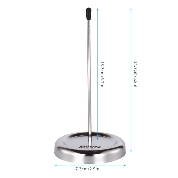 YAHHU All Metal Straight Rod Desk Receipt Holder Spike Stick Bill Notes Paper Memo Fork Check Spindle Restaurant Ticket Holder Organizer with Protective Cover, Silver (5.8 inches / 14.7 cm)