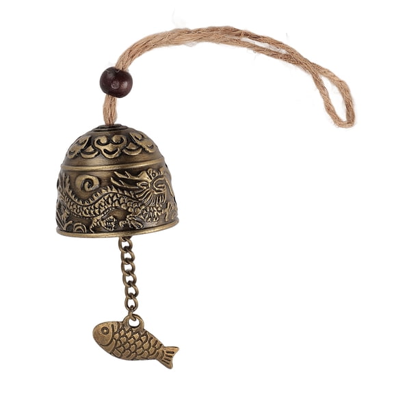 YAHHU Metal Wind Bell with Rope Vintage Dragon Pattern Hanging Bell for Car Home Garden Yard Decoration Exquisite Zinc Alloy Chime Pendant Accent Piece for Outdoor Indoor