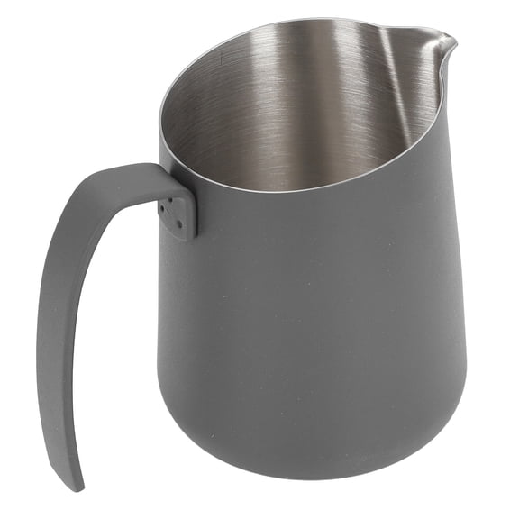 YAHHU Milk Frothing Pitcher 304 Stainless Steel Creamer Cup Latte Art Coffee Steaming Pitcher with Slant Spout and Scale for Cafe Kitchen 500ML Black / 16.9 oz