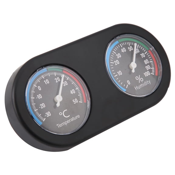 YAHHU Mini Analog Temperature Humidity Meter Round Shape Thermometer Hygrometer for Reptile Tank, Dual Dial Hygrothermograph Accessories for Lizard Tortoise Snake Terrarium Monitoring