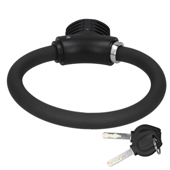 YAHHU Mini Bicycle Ring Lock Anti-Theft Bike Cable Lock Reflective Zinc Alloy Bicycle Accessory Matte Black Key Lock Portable Mountain Road Bike Lock 5.5 inches / 140 mm