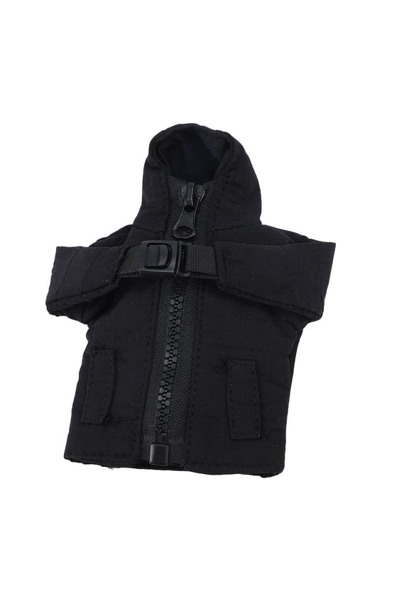 Mini Down Coat Key Chain Cool Jacket Keychain with Zipper Unique Funny Charm Innovative Multi Functional Key Ring Holder Pouch Backpack Pendant for Men Women Black (5.1 in / 13 cm)