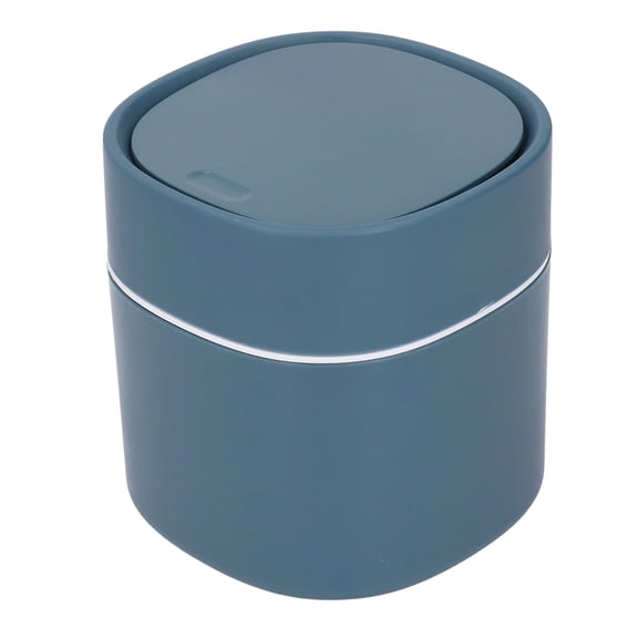 YAHHU Mini Desktop Trash Can Debris Storage Wastebasket with Lid for Coffee Table Dressing Countertop Blue, 5.5 inches / 14 cm
