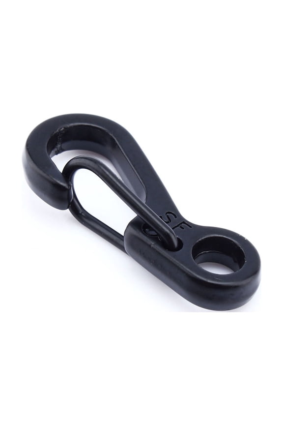 Mini EDC Carabiner Snap Spring Clips Hook Survival Keychain Tool for Camping, Hiking, and Parachute Cord Attachment, Durable Alloy Hanging Buckle Spring Backpack Clasps, Black, 1 Count