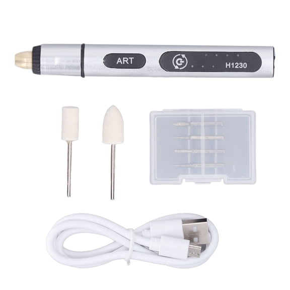 YAHHU Mini Grinder Pen Rechargeable CW/CCW 3 Speeds Electric Rotary Tool (7.08 inches / 18.0 cm), Cordless Handheld Grinding Pen with 10440 Lithium-Ion Battery for Polishing and DIY Projects