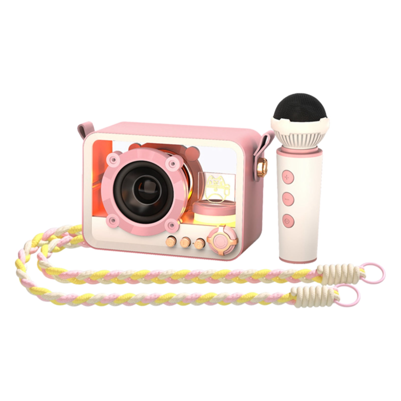 YAHHU Mini Karaoke Machine with Wireless Microphone, Portable Bluetooth Speaker KTV Set for Home Party Kids Adults, Pink Single Mic (9.84 inches/25 cm)
