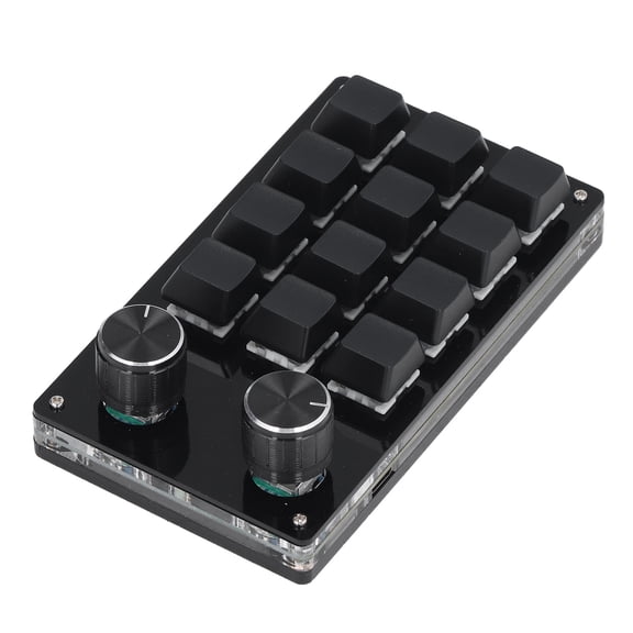 YAHHU Mini Mechanical Gaming Keypad 12 Keys 2 Knobs Small OSU Gaming Keyboard DIY Programmable Macro Mechanical Pad 5.9x3.9x1.57 inches / 15x10x4 cm Compact Hot Swap