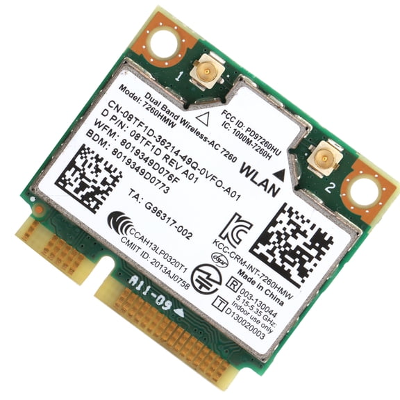 YAHHU Mini PCIE Wireless WiFi Card Dual-Band Bluetooth 4.0 Network Module for Intel 7260 ac Dell 7260HMW 876Mbps High-Speed Adapter 6.00 inches / 15.24 cm