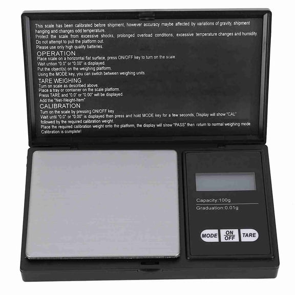 YAHHU Mini Portable High Accuracy LED Digital Pocket Scale for Gold Silver Diamond Jewelry, 100g/0.01g, Stainless Steel, Black/Silver (5.51 inches / 14 cm)