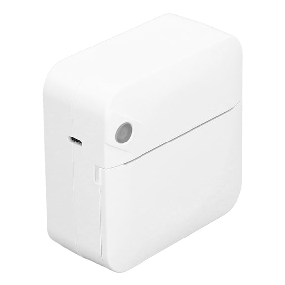 YAHHU Mini Portable Printer 200dpi High Res 1000mAh Rechargeable Bluetooth Thermal Printer with 1 Roll Paper, White