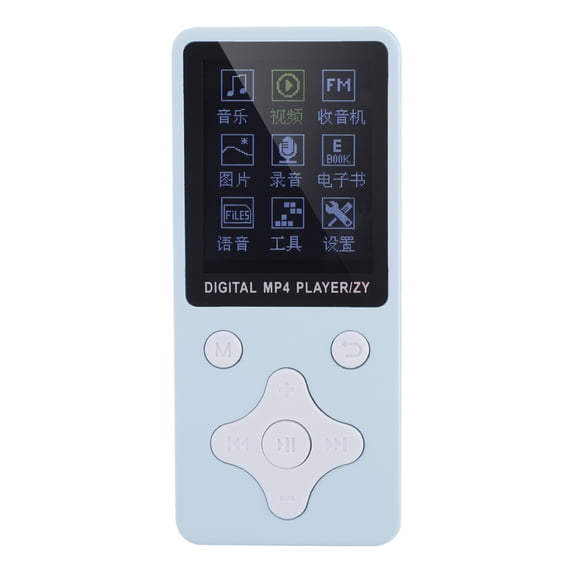 YAHHU Mini Portable USB Digital MP3 MP4 Music Player Support 32GB TF Card with Headphone Light Blue Compact Audio Device for Sports Travel and Everyday Use