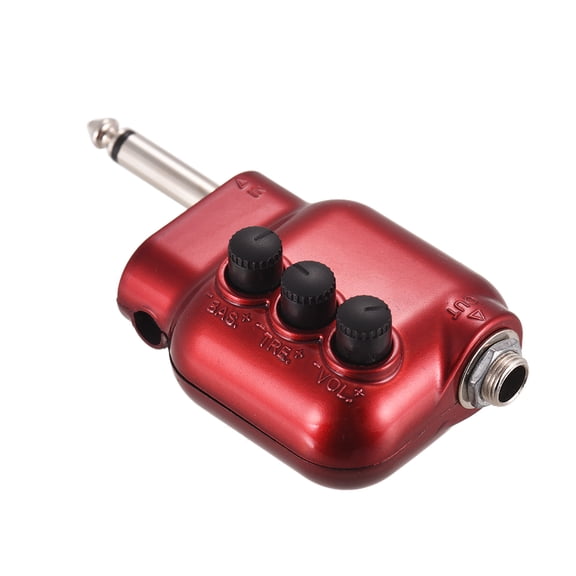YAHHU Mini Preamplifier Preamp 6.35mm Plug with Bass Treble EQ Volume Control for Acoustic Guitar Audio Equipment Accessory Built-in Impedance Matching Function Portable ABS Material 3.7 x 1.8 inches