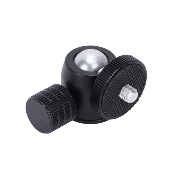 YAHHU Mini Tripod Ball Head 360 Degree Swivel with 1/4 Inch Screw and Hot Shoe Mount Adapter for DSLR Camera Ring Light, Silver Ball