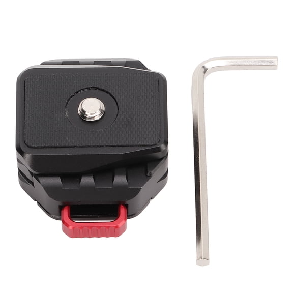 YAHHU Mini V Mount Quick Release Plate Aluminum Alloy V Lock Base with 1/4 Inch Screw Hole for DSLR Camera Tripod Stabilizer Accessories Mounting Wrench Included