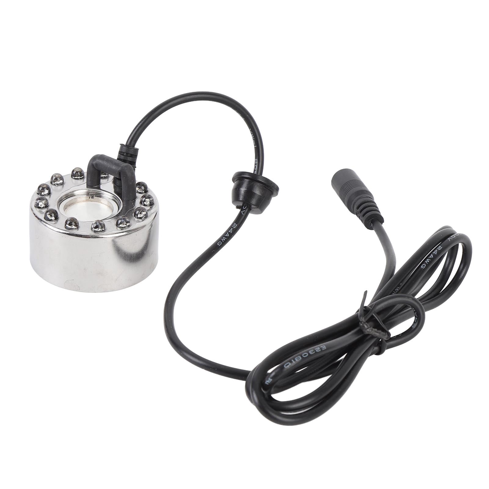 YAHHU Mist Maker Fogger 350mL/H 12 LED Color Changing Fog Controller 24V Atomizer for Water Fountain Pond Terrarium (EU Plug Size / 5.5 inches)
