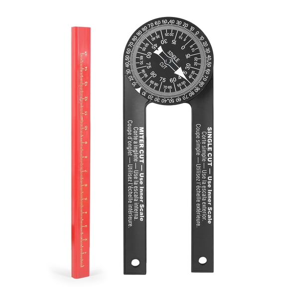 YAHHU Miter Saw Protractor 360 Degree Horizontal Angle Finder Tool (7.09 inches / 18 cm), Black