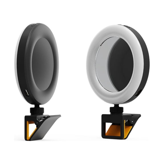 YAHHU Mobile Phone Selfie Fill Light Beauty Portable Light with Clamp USB Operated 3 Colors Temperature Changing Dimmable Brightness & Illuminating Angle Adjustable for Laptop PC Monitor