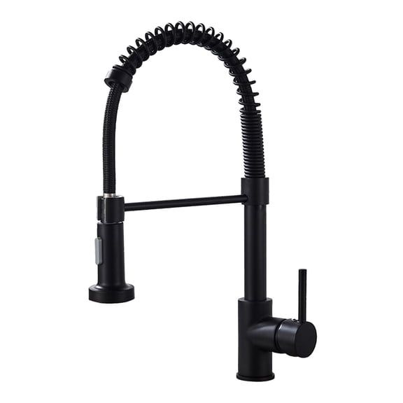 YAHHU Modern Stainless Steel Kitchen Hot and Cold Water Faucet with Pull Down Sprayer High Arc Single Handle Rotatable Mixed Spring Sink Faucet for Home Improvement (18.5 inches / 47 cm)