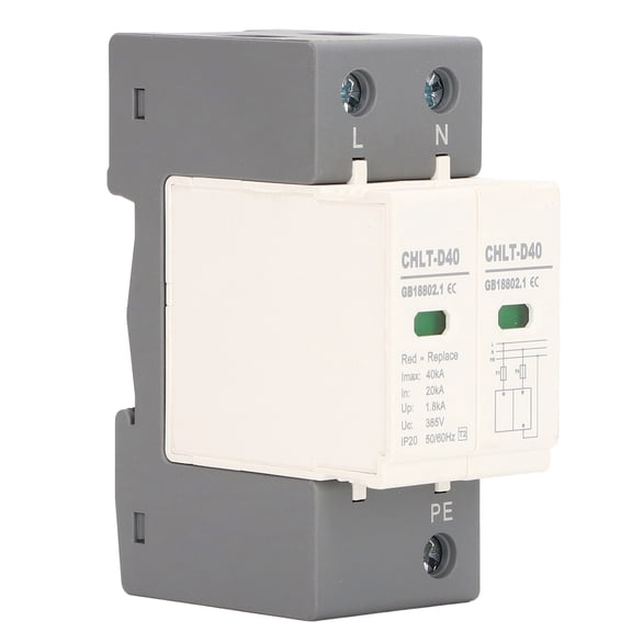 YAHHU Modular AC Surge Protective Device 2P 40KA 385V Flame Retardant Low Voltage Arrester Power Surge Protector for Home Industrial Equipment IP20 Protection (10 inches / 25.4 cm)