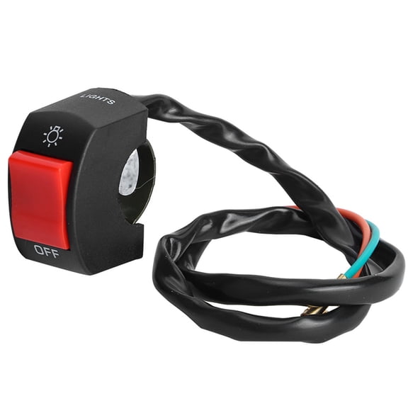 YAHHU Motorcycle 7/8inch Handlebar Mount LED Headlight On/Off Switch with Red Button