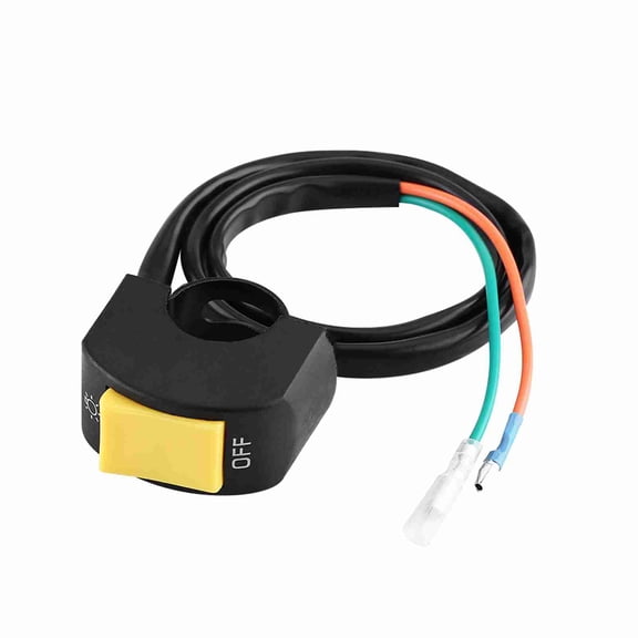 YAHHU Motorcycle 7/8inch Handlebar Mount LED Headlight On/Off Switch with Yellow Button