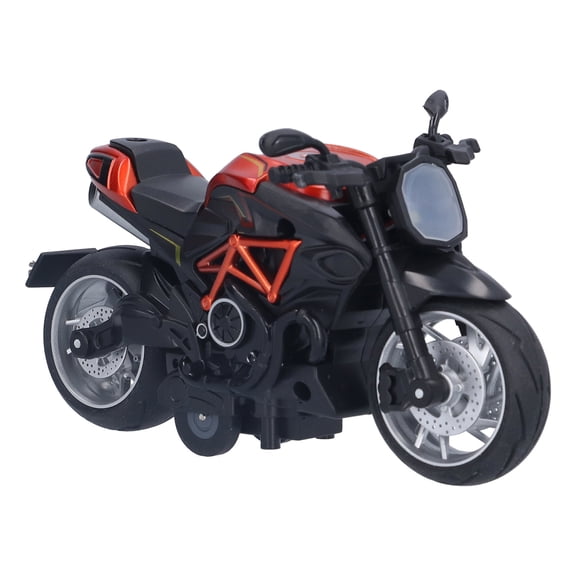 YAHHU Motorcycle Model Alloy Simulation Motorbike Toy Collection Decoration for Children 1:12 Scale Sound Light Pull Back Display Orange 3+ Years Built-in Battery Pack