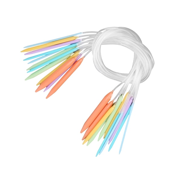 YAHHU Multicolor Plastic Circular Tube Knitting Needles Kit Sweater Needle Set 12 PCS (31.5 inches / 80 cm)