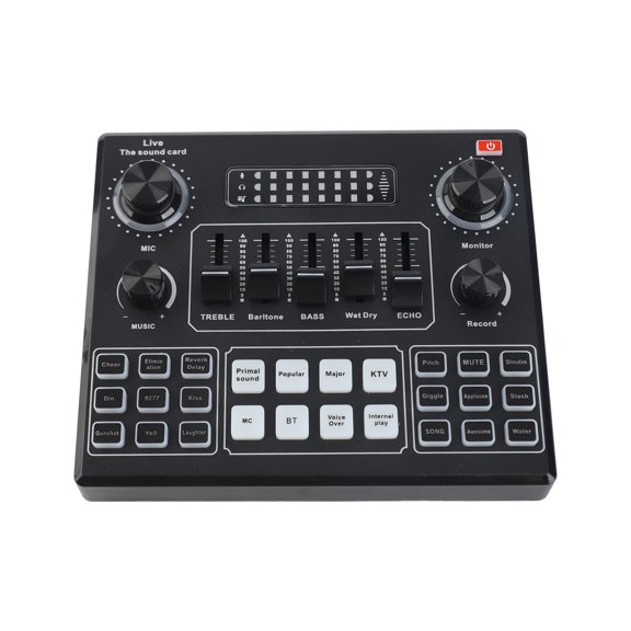 YAHHU Multifunctional Live Sound Card and Suspension Microphone Kit Broadcasting Recording Condenser Microphone Set Black