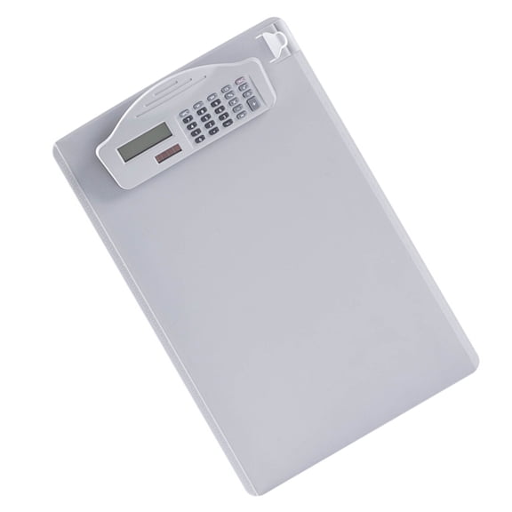 YAHHU Multifunctional White Clipboard with Solar Calculator, Pen Slot & Ruler Scale for A4 Paper, 13.7 x 9 inches / 35 x 23 cm