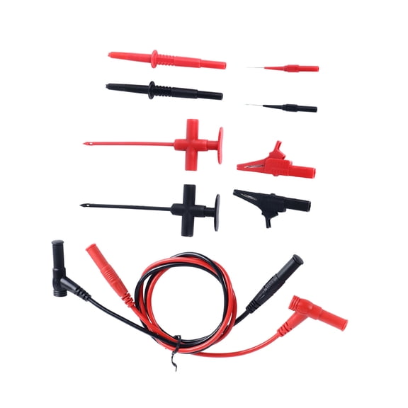 YAHHU Multimeter Test Probe Kit 4mm Banana Connector Silicone Insulated Test Clip Probe Leads Set Black Red For Automotive Repair Non-Destructive Testing