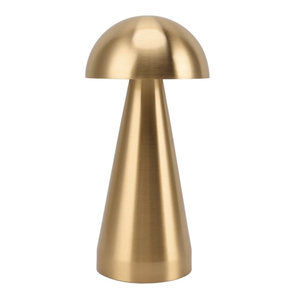 YAHHU Mushroom Shape Table Lamp 3 Color Temperature LED Dimmable Cordless USB Rechargeable Modern Bedside Nightstand Light for Bedroom Living Room Gold 8.3 inches / 21 cm Height 1800mAh Battery