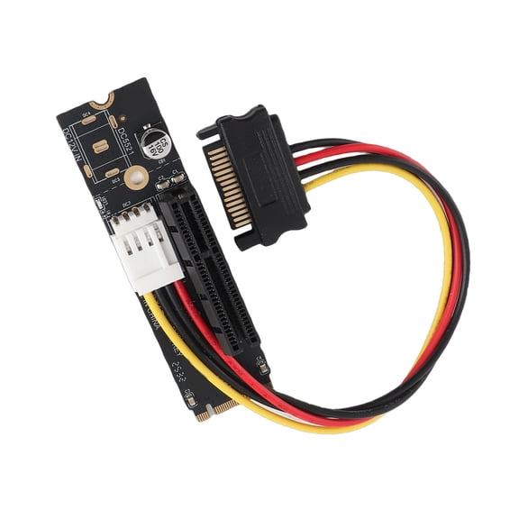 YAHHU NGFF to PCIE M.2 to PCIE 4X Riser Card Anti Interference Adapter Card for BTC Miner Mining, High Strength PCB Material Computer Port Expansion Card with SATA Cable and Screws